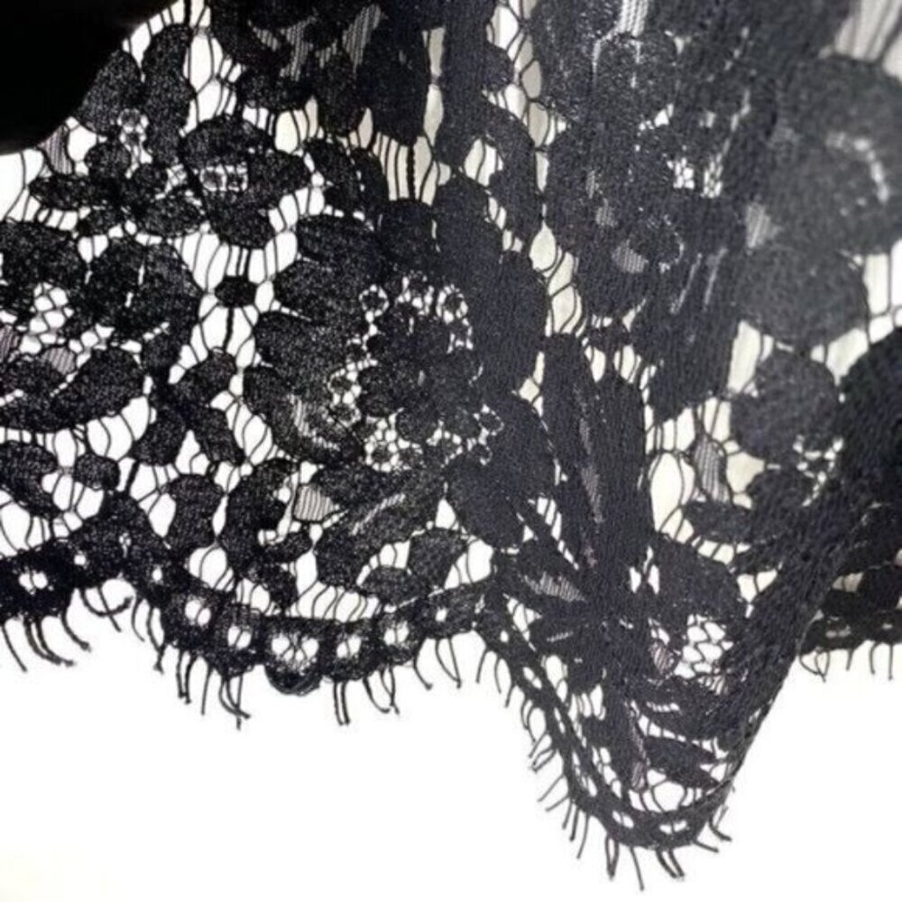 CeCe by Cynthia Steffe Women's Ingrid Black Cutaway Lace Shift Dress - Picture 8 of 14
